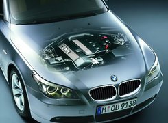 BMW 5, E60, Przód, Schemat, Silnik
