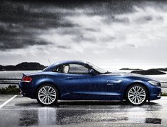 Niebieski, BMW Seria Z4, Strugi, Deszcz