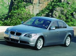 BMW 5, Silver, E60, Droga, Góry