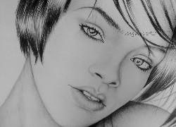 Rihanna, Szkic, Rysunek, Portret