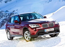 BMW X1, Śnieg, Góry