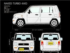 Daihatsu Naked, Wymiary, 4WD