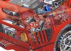 Przekrój, Ferrari F 40, Silnik