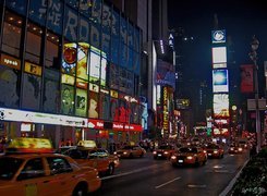 Nowy Jork, Times Square, Żółte, Taksówki
