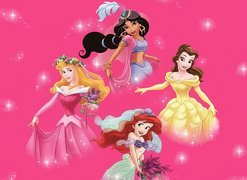 Księżniczki, Aurora, Dżasmina, Arielka, Bella