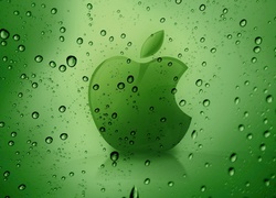 Logo, Apple, Zielone, Tło, Rosa