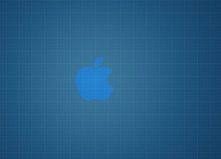 Apple, Logo, Niebieskie, Tło