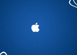 Apple, Logo, Niebieskie, Tło