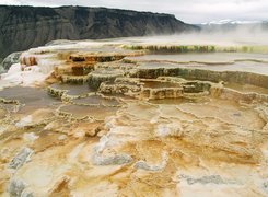 Stany Zjednoczone, Stan Wyoming, Park Narodowy Yellowstone, Gorące źródła Mammoth Hot Springs