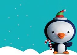 Pingwinek, Śnieg, Grafika