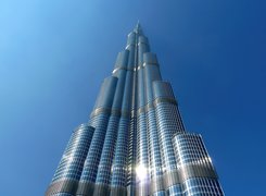 Dubaj, Burj Khalifa, Spojrzenie, W, Niebo