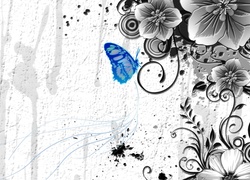 Motyl, Kwiaty, Tekstura