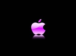 Różowe, Logo, Apple, Czarne, Tło