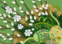 Wielkanoc, Palmy, Pisanki, Koszyk