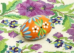Malowana, Wielkanocna, Pisanka, Serweta, Haft krzyżykowy