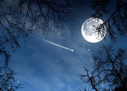 Księżyc, Noc, Kometa