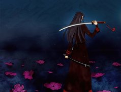 Kobieta, Samurai, Katana
