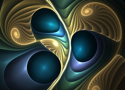 Granatowe, Zielone, Świetliste,  Spirale