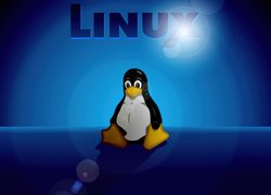 Linux, Pingwin, Niebieskie, Tło