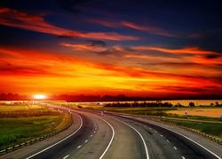Autostrada, Zachód, Słońca