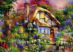 Domek, Ogród, Rysunek