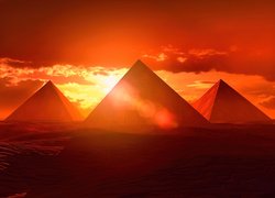 Piramidy, Zachód, Słońca