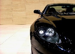 Czarne, Auto, Maska, Lampa, Aston Martin