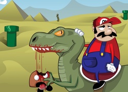 Mario, Dinozaur, Krew