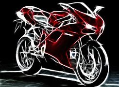 Czerwony, Motocykl, Grafika, Ducati 1198