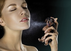 Kobieta, Pies, Perfumy