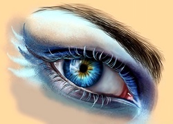 Oko, Niebieski, Makijaż