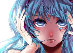 Miku Hatsune, Dłonie, Niebieskie, Włosy