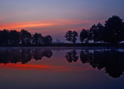 Jezioro, Leszczewek, Zachodzące, Słońce