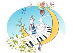 Klawiatura, Pianino, Gra, Mężczyzna