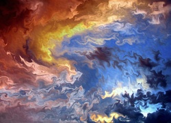 Kolorowe, Chmury, Abstrakcja