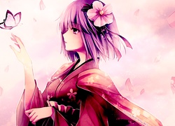 Dziewczyna, Kimono, Motyl