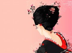 Kobieta, Geisha, Kwiaty