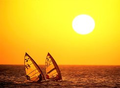 Zachód, Słońca, Windsurfing