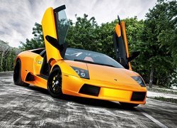 Żółte, Lamborghini, Drzwi