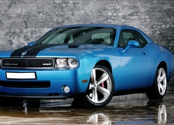Dodge Chalenger, Niebieski, Czarne, Paski