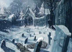 Zima, Śnieg, Cmentarz