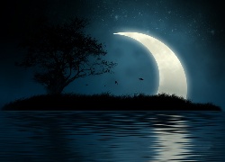 Woda, Noc, Księżyc