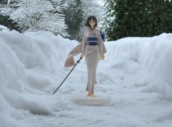Dziewczyna, Śnieg, Zima, Figurka, Anime