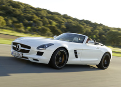 Biały, Mercedes-Benz SLS Roadster, AMG