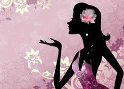 Kobieta, Pocałunek, Ręka, Kwiaty