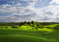 Zielone, Łąki, Białe, Chmurki