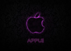 Fioletowy, Zarys, Apple, Czarne, Tło