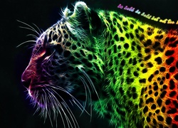 Leopard, Kolorowy, Fractalius