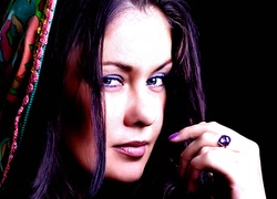 Portret, Kobieta, Chusta
