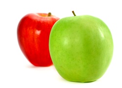 Dwa, Jabłka, Czerwone, Zielone